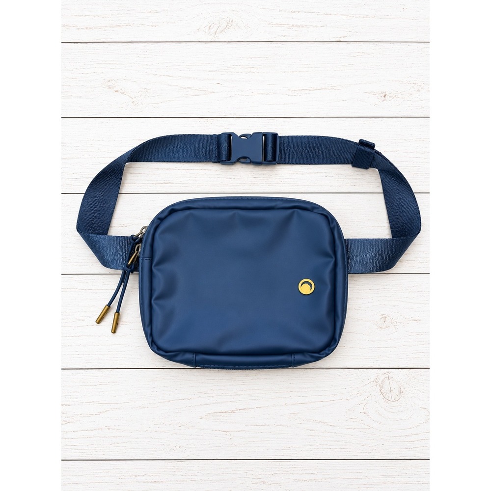 Zyia Active Belt Bag Navy Blue Crossbody Fanny Pack Travel Hiking Athleisure OS
